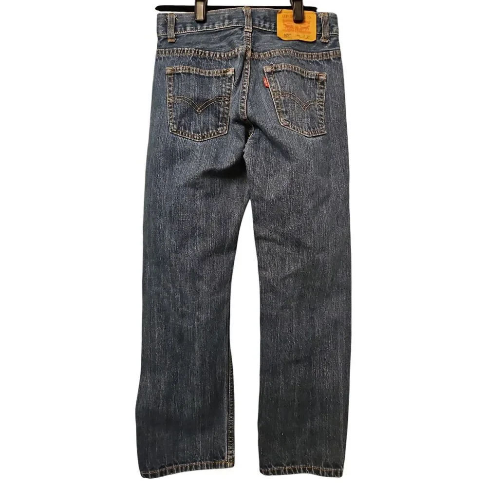 Levis‎ 505 Boys 14R Jeans Blue Dark Wash Straight Leg Regular Fit Casual School